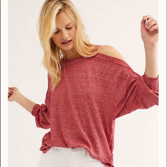 Free People Tops - NWT Free People Sweet Sangria ColdShoulder
